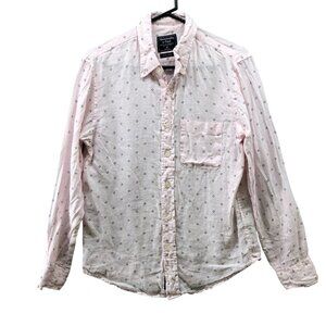 Abercrombie & Fitch 100% Linen Long Sleeve Shirt Mens XS Pink Button Down